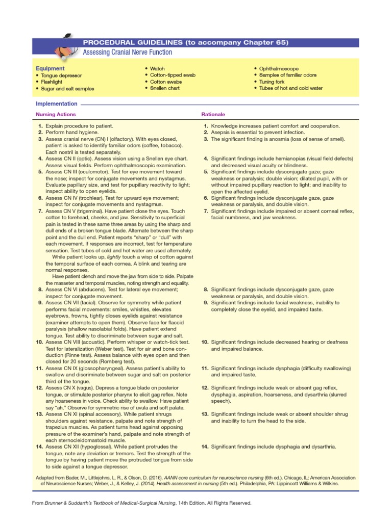 Cranial Nerve Assessment Guide | PDF | Clinical Medicine | Medical ...
