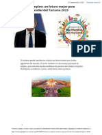 "Turismo y Empleo - Un Futuro Mejor para Todos" Día Mundial Del Turismo 2019 - Bienvenidos A Magazine La Revista de Calidad de Vida de Argentina