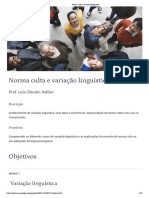 Lingua Portuguesa - Tema 2 - Norma Culta e Variação Linguística PDF