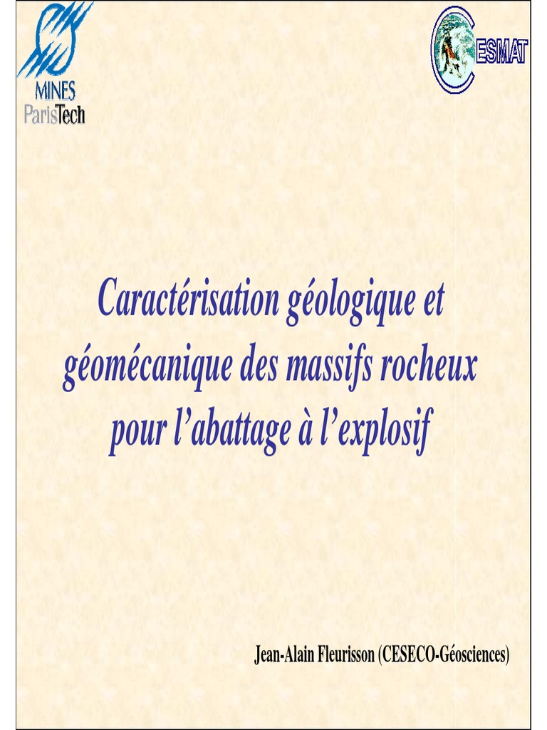 Caractérisation géologique des massifs rocheux | PDF | Élasticité ...