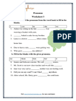 Grade 1 Pronouns Grammar Printable Worksheet 3