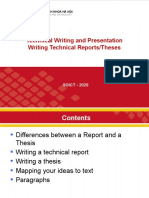 W11 - Writing Technical Report , Thesis