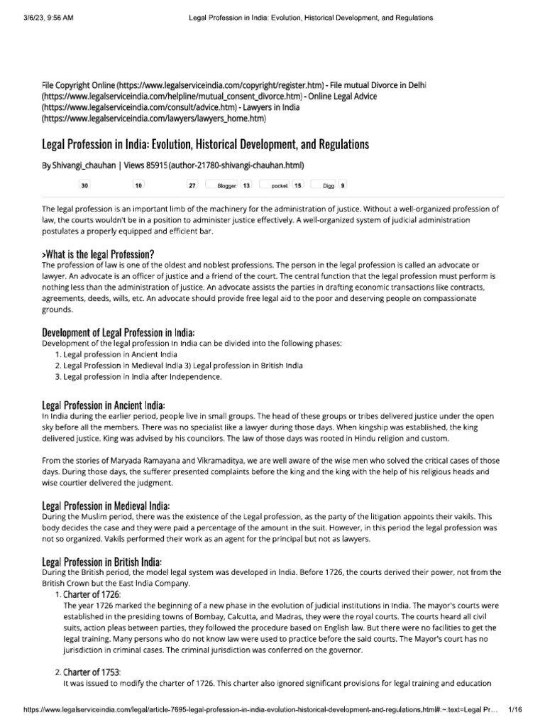Legal Profession in India PDF PDF