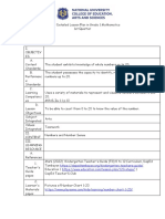 Math Lesson Plan Format - Number Sense 1-20