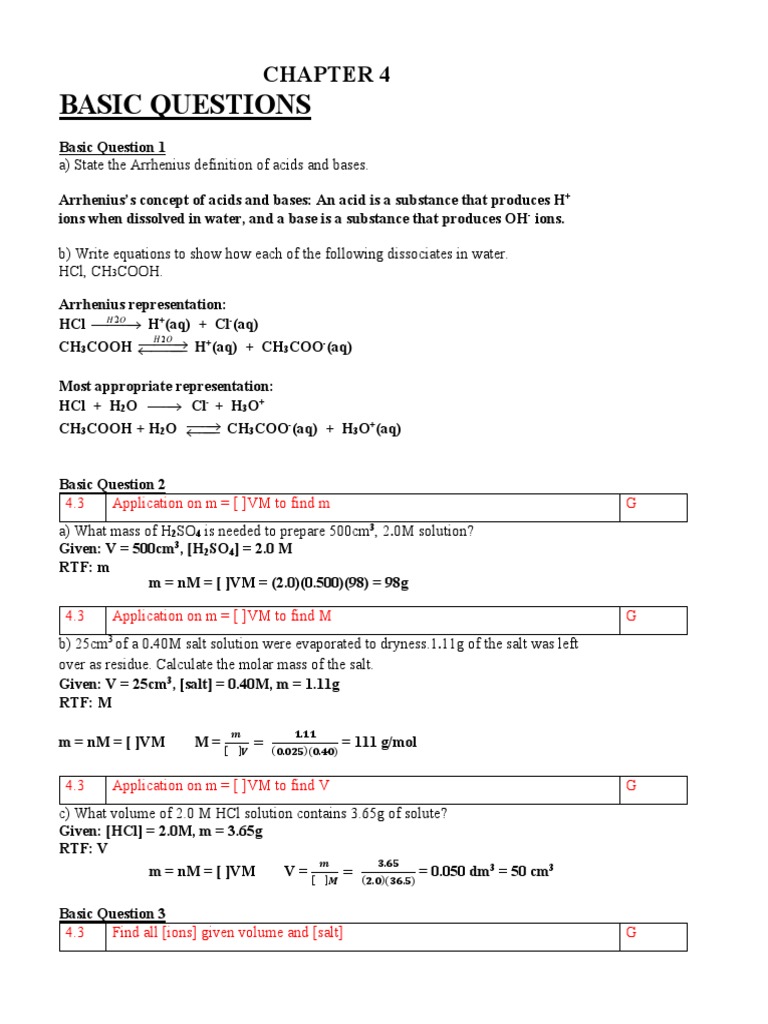 Chapter 4 - Rev | PDF | Titration | Chemistry