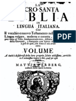 La Sacro Santa Biblia in Lingua Italiana, Mattia d'Erberg, cultore delle sacre lettere 1712