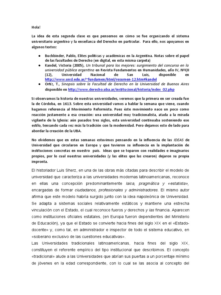 Creacion de La UBA y Primer Ley Universitaria | PDF | Universidad ...