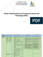 Areas Profesionales de Formacion - Carrera de Psicologia 2023 PDF