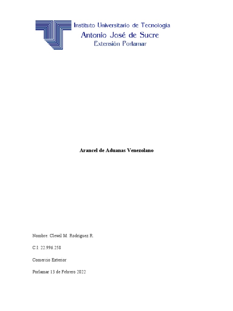 Arancel de Aduanas Venezuela 2025 | PDF | aduana | Arancel