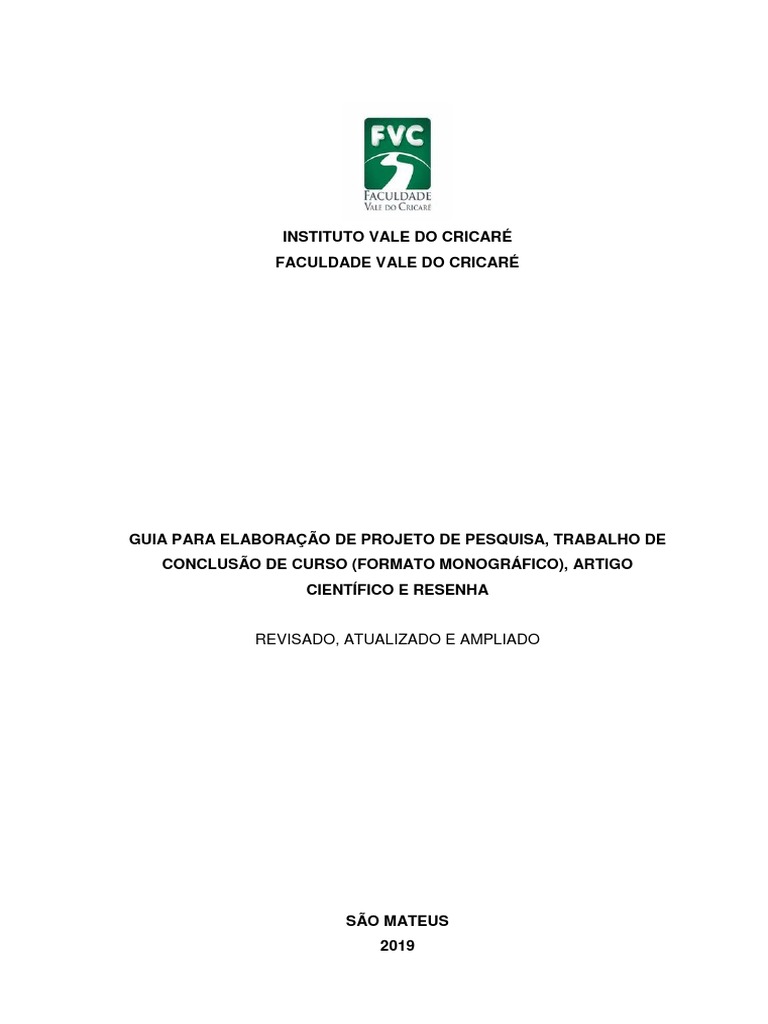 01 Normas FVC Graduacao Final 19 11 18 PDF | PDF | Science