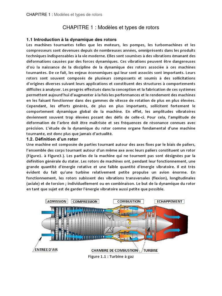 CHAPITRE 1 Modèles Et Types de Rotors | PDF | Rotation | Mécanique