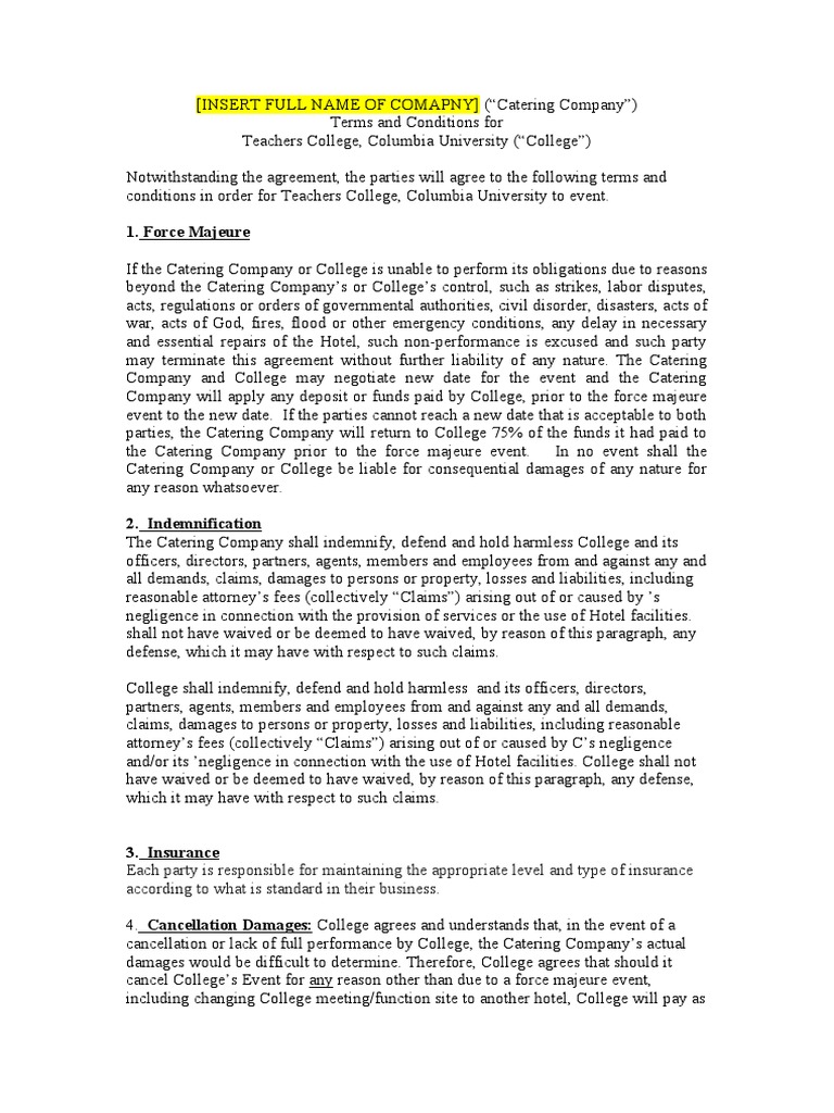 Terms and Conditions Template 37 | PDF | Indemnity | Legal Liability