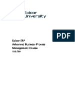 Epicor University - Advanced Business Process Management Course PDF