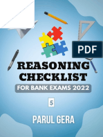 Reasoning Checklist 5 PDF 2022 by Parul Gera