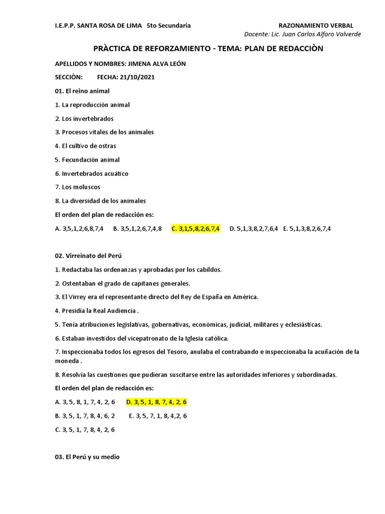 Plan de Redacción para Primaria | PDF