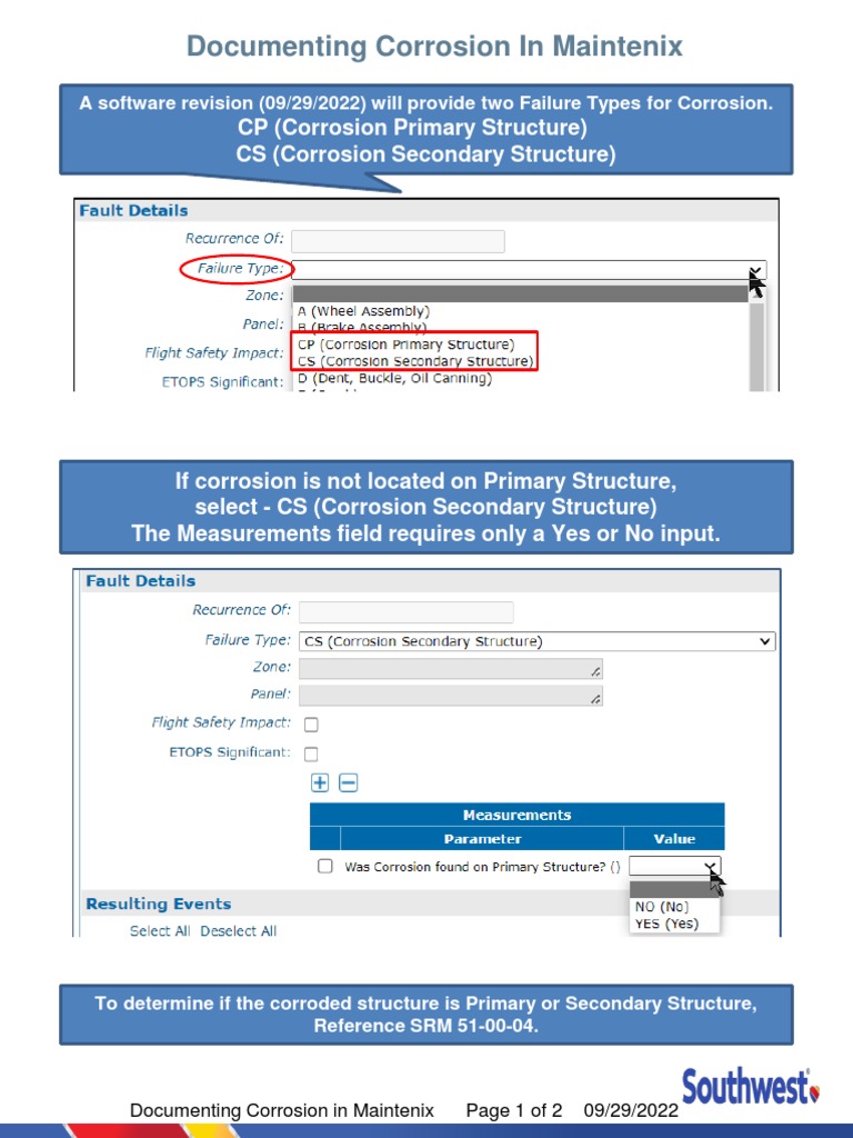 Corrosion Documentation in Maintenix | PDF