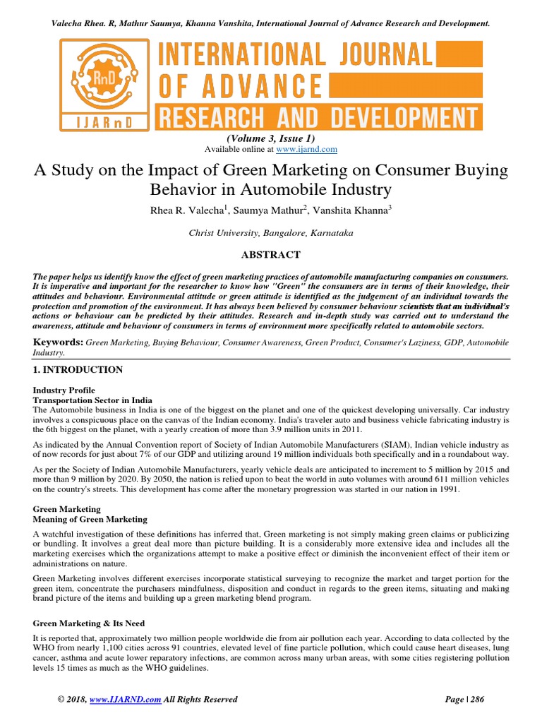 Consumer Buying Impulse Towards Green | PDF | Behavior | Marketing