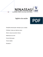 Siglário da saúde: alimentação e nutrição