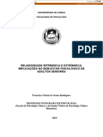 Religiosidade Intrínseca E Extrínseca: Implicações No Bem-Estar Psicológico de Adultos Seniores