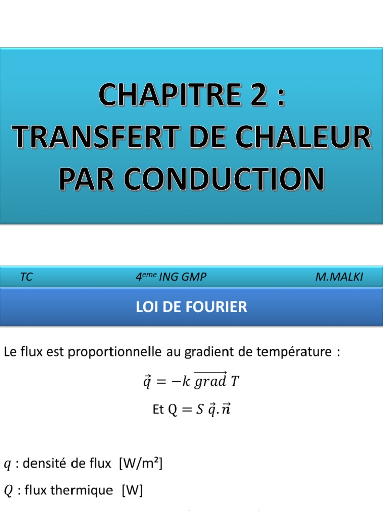 Conduction Thermique et Applications PDF Conduction thermique — free download