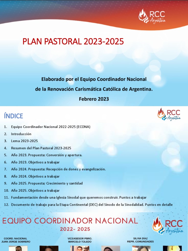 RCC Argentina Plan Pastoral 2023-2025 | PDF | eucaristía | Iglesia Católica