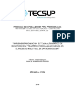 Implementacion de Un Sistema Automatico de Recuperacion y Tratamiento de Agua Residual en El Proceso Industrial de Lavado de Lana PDF