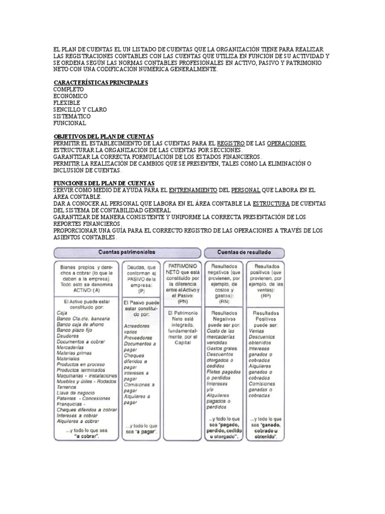 Plan de Cuentas | PDF | Negocios | Finanzas y dinero