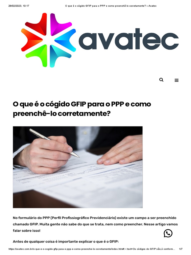 GFIP para o PPP e Como Preenchê-Lo Corretamente PDF | PDF | Economias ...