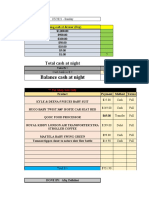 Daily Cashflow and Sales Report