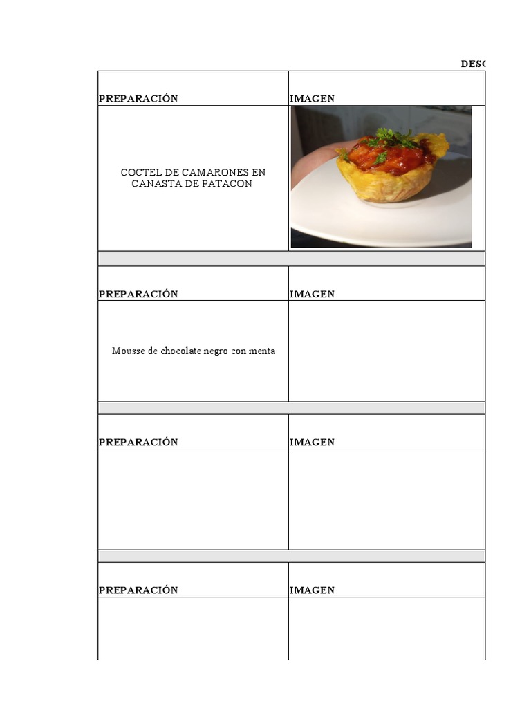 RECETA | PDF | Alimentos | Cocina
