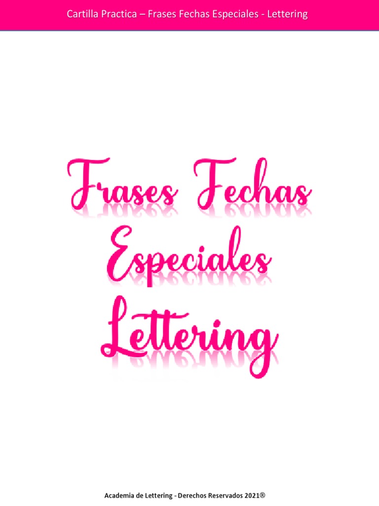 6-Cartilla Practica - Frases Fechas Especiales - Lettering PDF | PDF ...