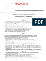 Computer Programming: Department of Computer Science & Engineering
