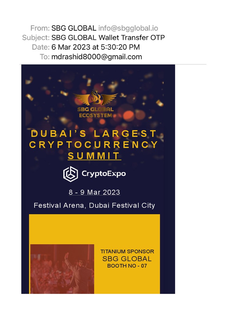 Dubai Cryptocurrency Summit 2023 | PDF
