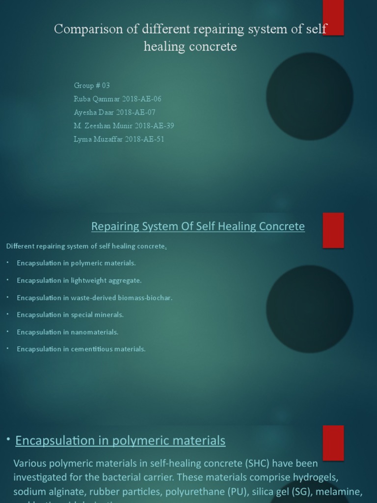 Self Healing Concrete | PDF | Concrete | Cement