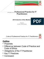 Codes of Professional Practice For IT Practitioners (2013)