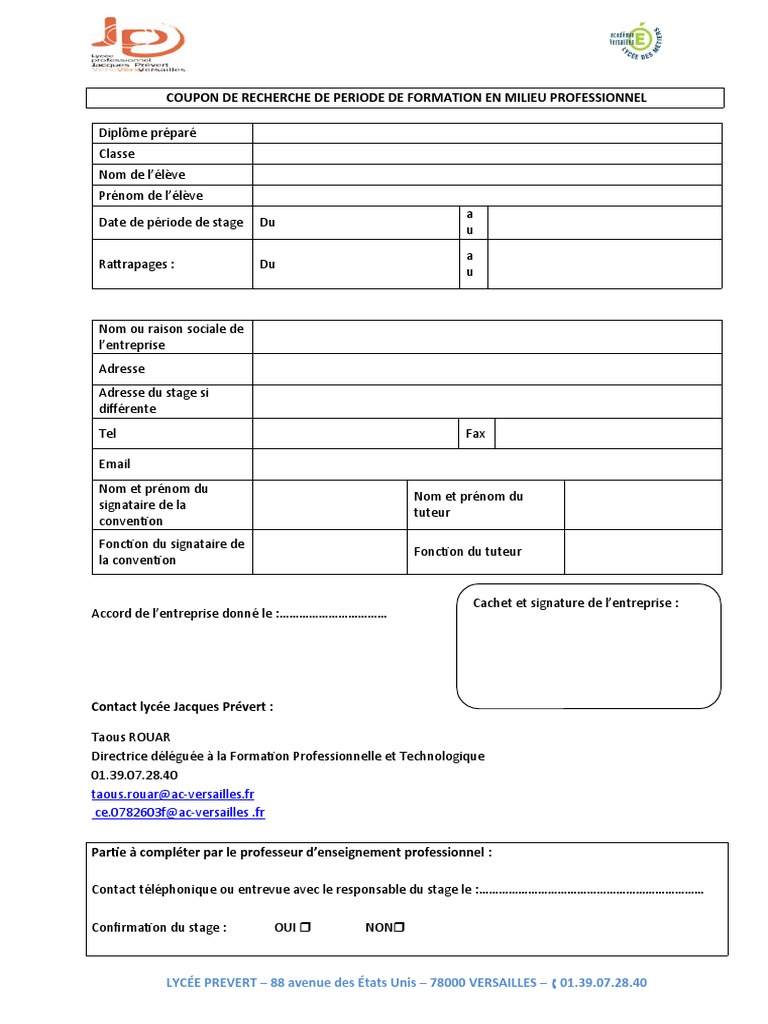 Coupon Recherche de Stage | PDF