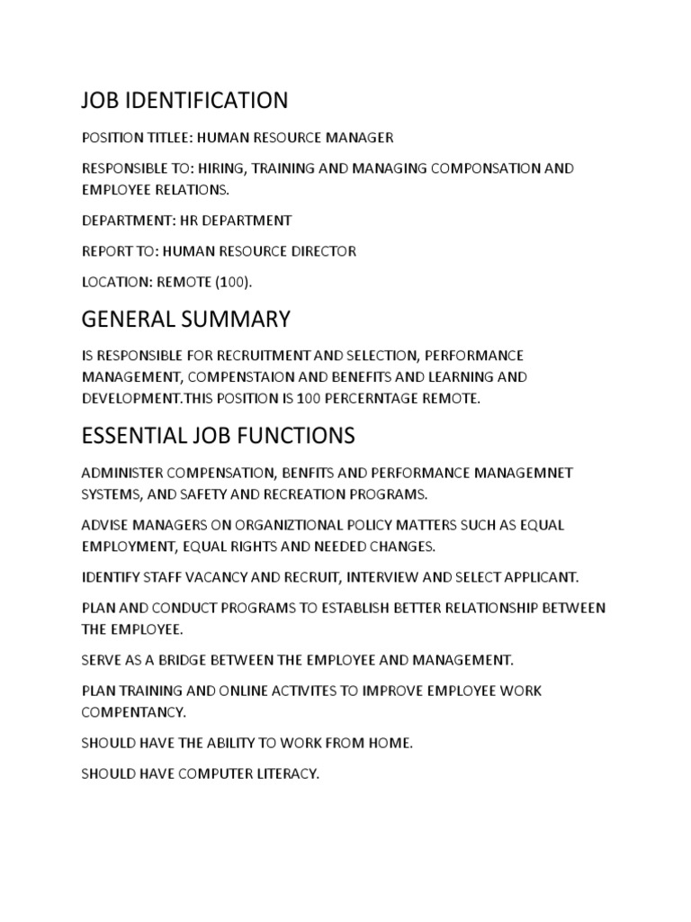 Job Identification New Jo PDF