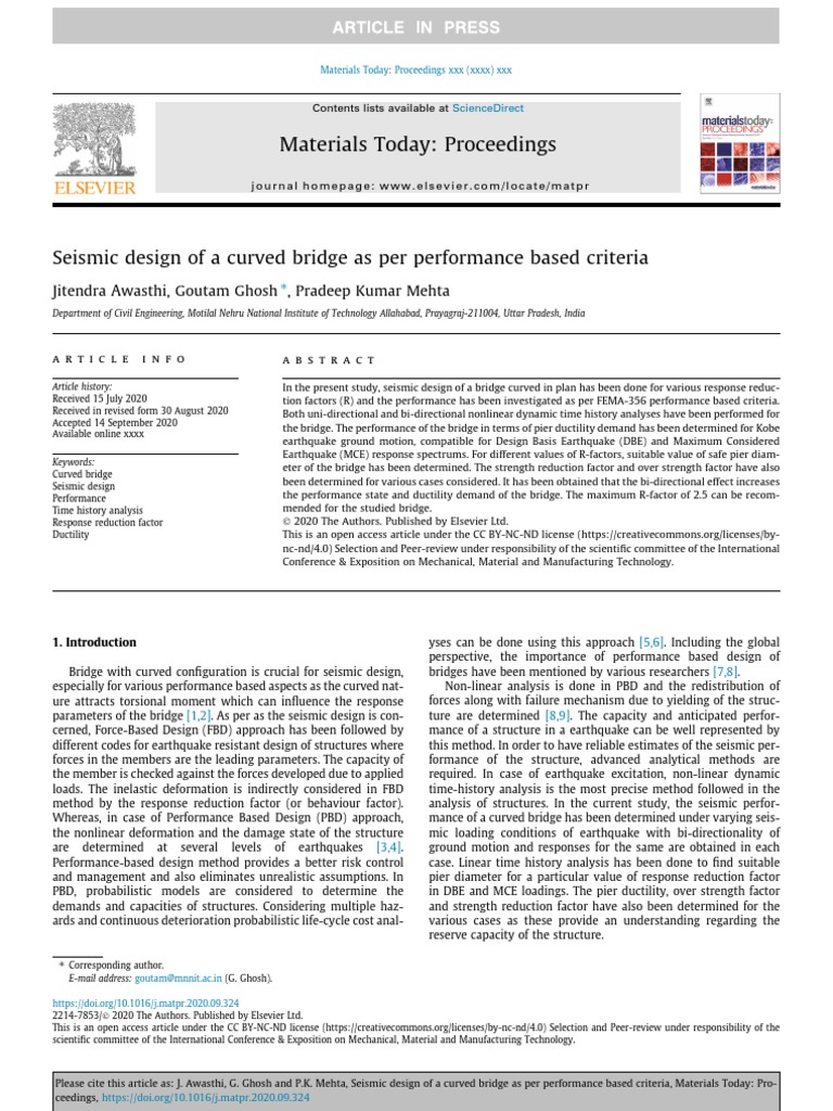 Seismic Design of Curved Bridges | PDF | Continuum Mechanics | Mechanics