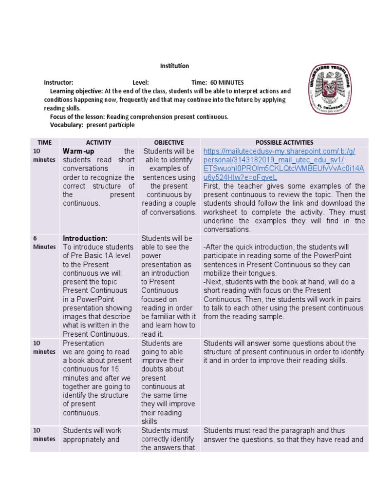 Demo Reading Lesson Plan | PDF | Reading Comprehension | Human ...