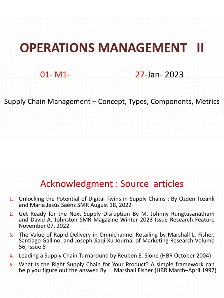 Supply Chain Management Insights 2023 | PDF | Supply Chain | Inventory