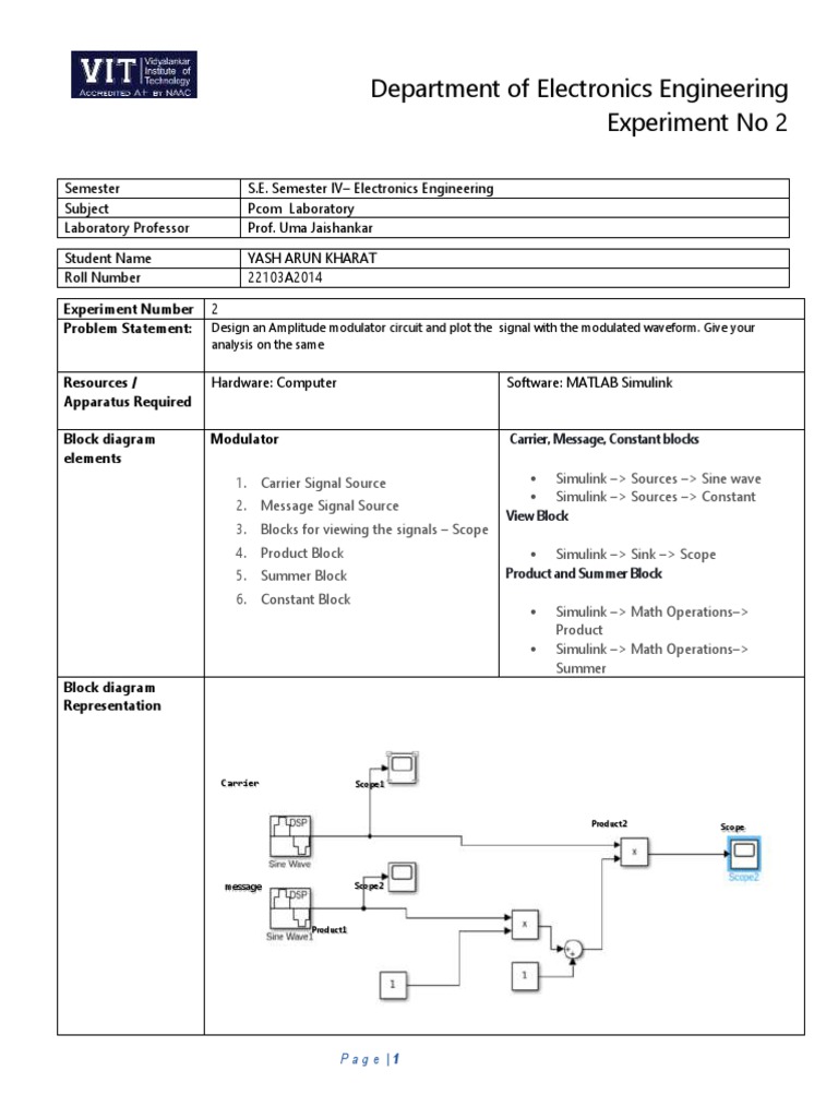 Expt No 2 - PCOM - YASH | PDF | Modulation | Radio
