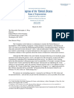 Judiciary Committee Letter To Christopher Wray Over The FBI's Handling of Domestic Violent Extremism Investigations