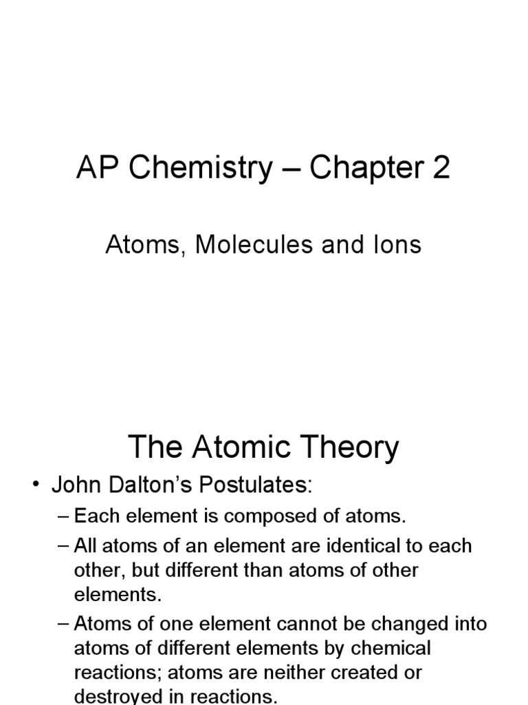 AP Chemistry Chapter 2 PDF