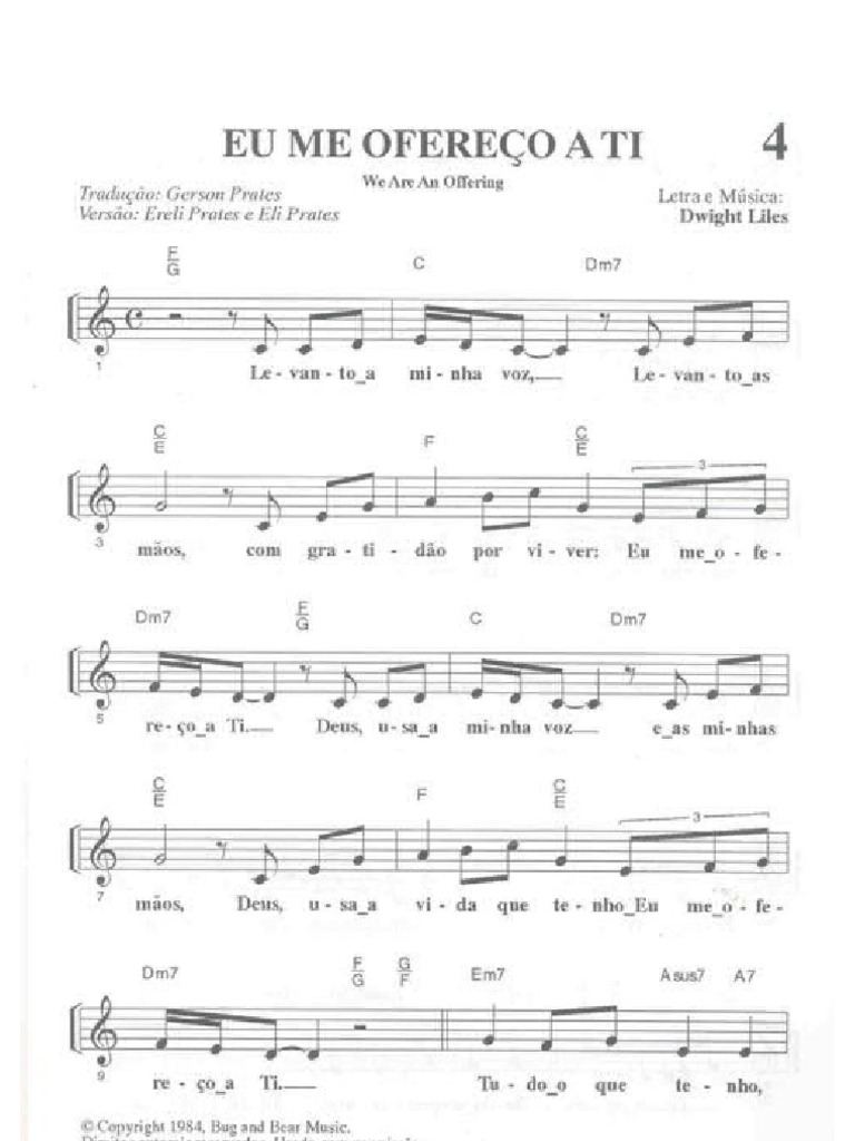 Partitura CD Jovem 1995 Eu Me Ofereço A Ti | PDF | Entretenimento (geral)