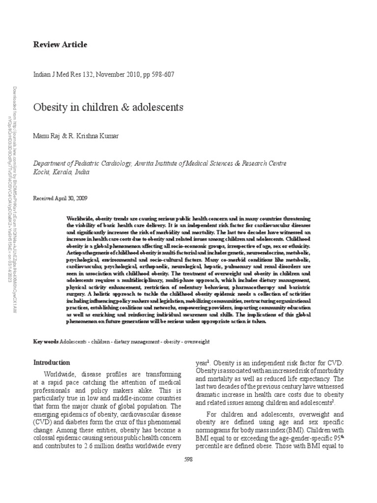 Obesity in Children Adolescents.20 | PDF | Obesity | Childhood Obesity