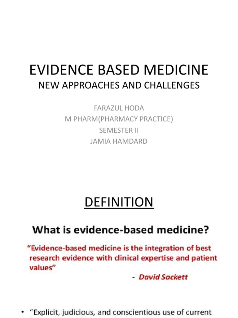 Evidence Based Medicine PDF