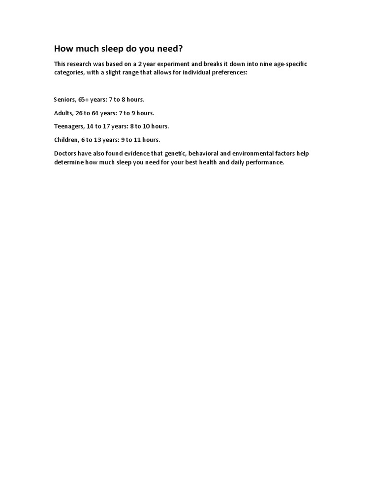 How Much Sleep Do You Actually Need PDF