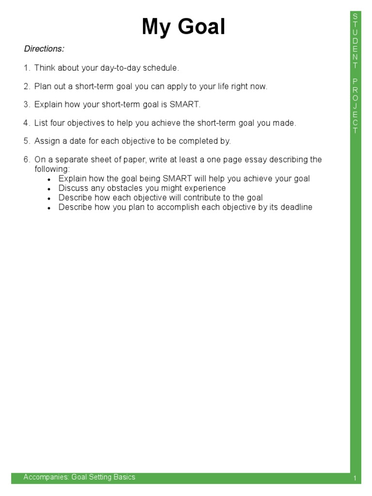 Nevaeh Mitchell Student LigonMS Project My Goal PDF Goal