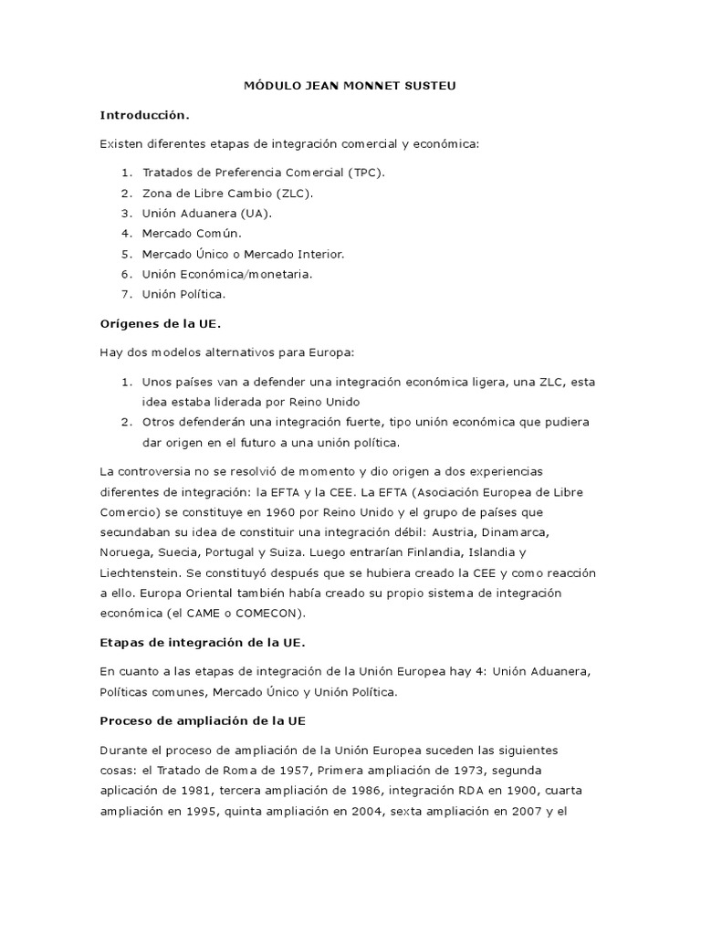 Módulo Jean Monnet Susteu | PDF | Comisión Europea | Parlamento Europeo