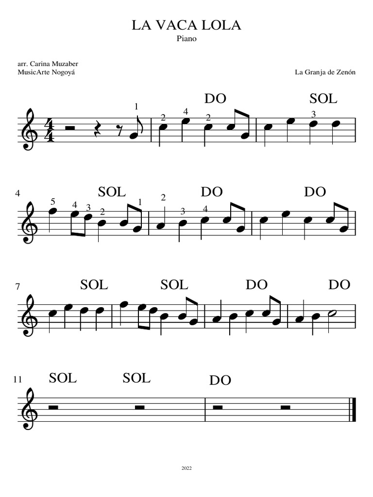 LA VACA LOLA Piano PDF | PDF